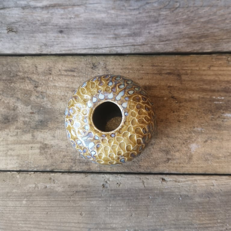 Vase i brun beige glasur  billede 2