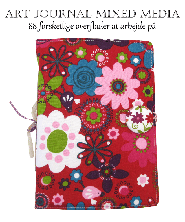 Art Journal - Rød m/ blomster