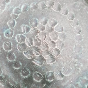 Fad/dyb tallerken med af tryk af muslingeskaller – produktbillede