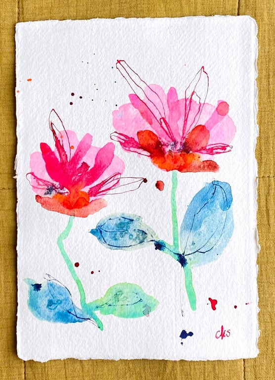 Pink single blomst #2 billede 3