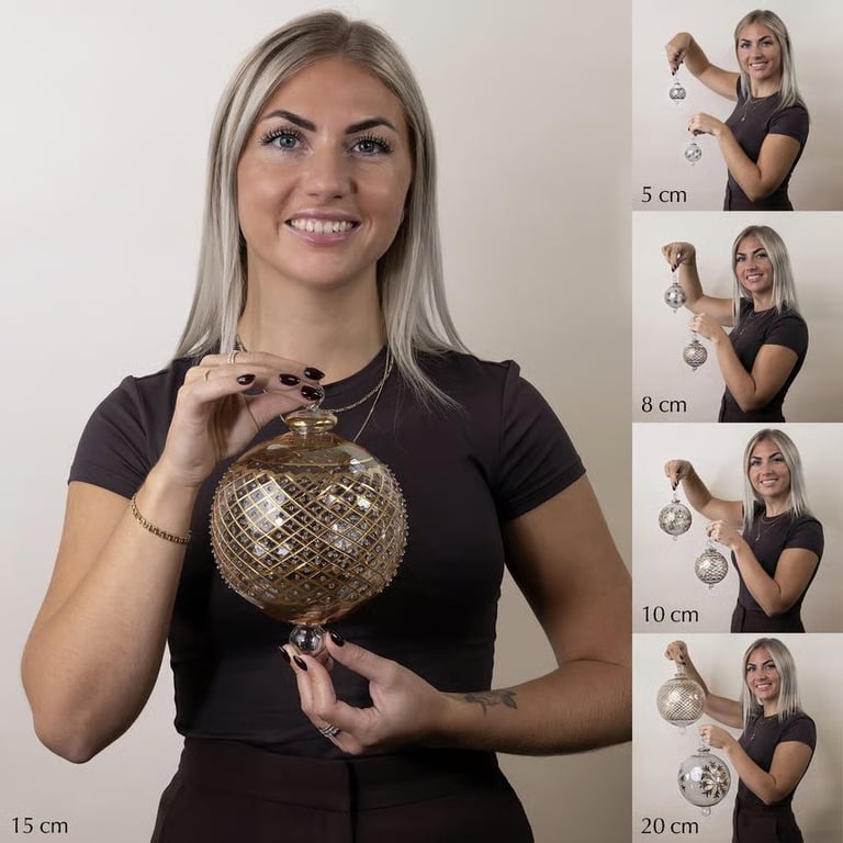 JULEKUGLE DESIGN 1005 KRYSTAL MED GULD ELLER HVIDGULD billede 5