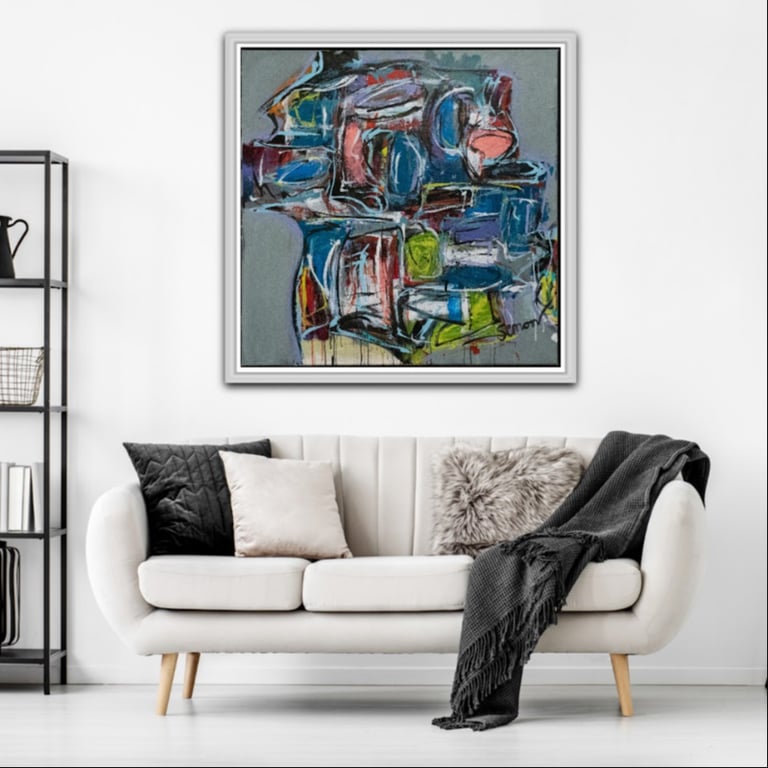#1121 Maleri 100X100 cm billede 4