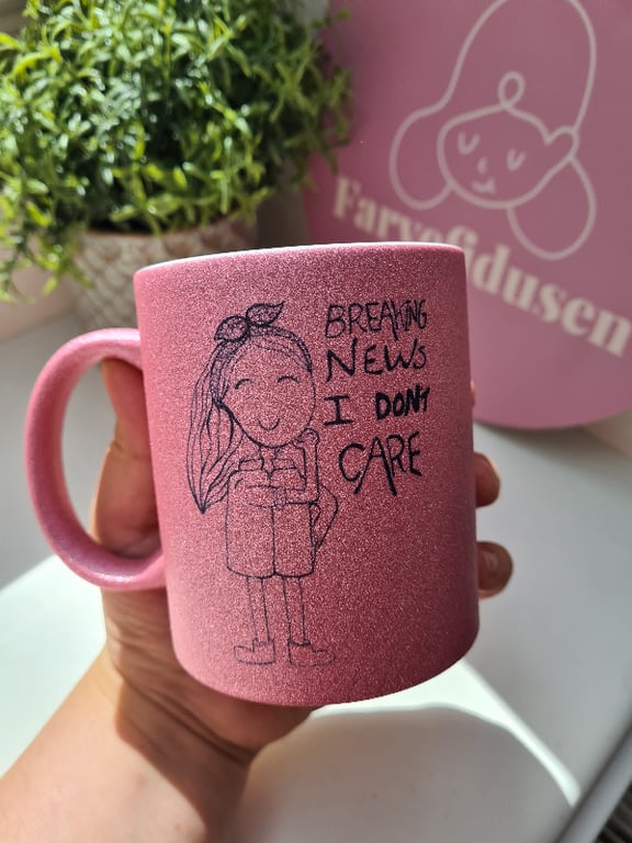 Krus: breaking news i dont care Girl Pink Glimmer 