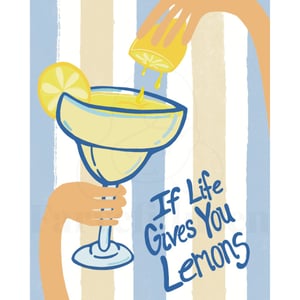 Plakat: if life gives you lemons Blå – produktbillede