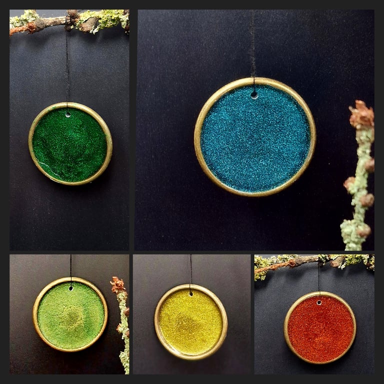 Glimmer orange pynt ø 4 cm billede 2