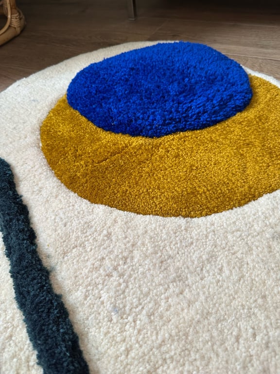 Tuftet gulvtæppe – Abstrakt kunst – Blanding af uld og akryl  billede 7