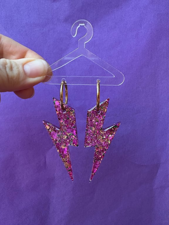 Store lyn i lilla/pink konfetti