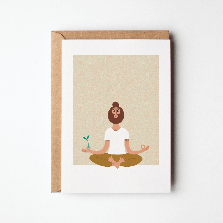 Planteyoga  – brun man bun – kort
