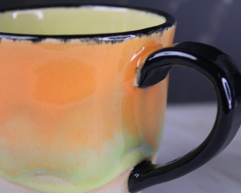 Krus - gul, orange og sort billede 3