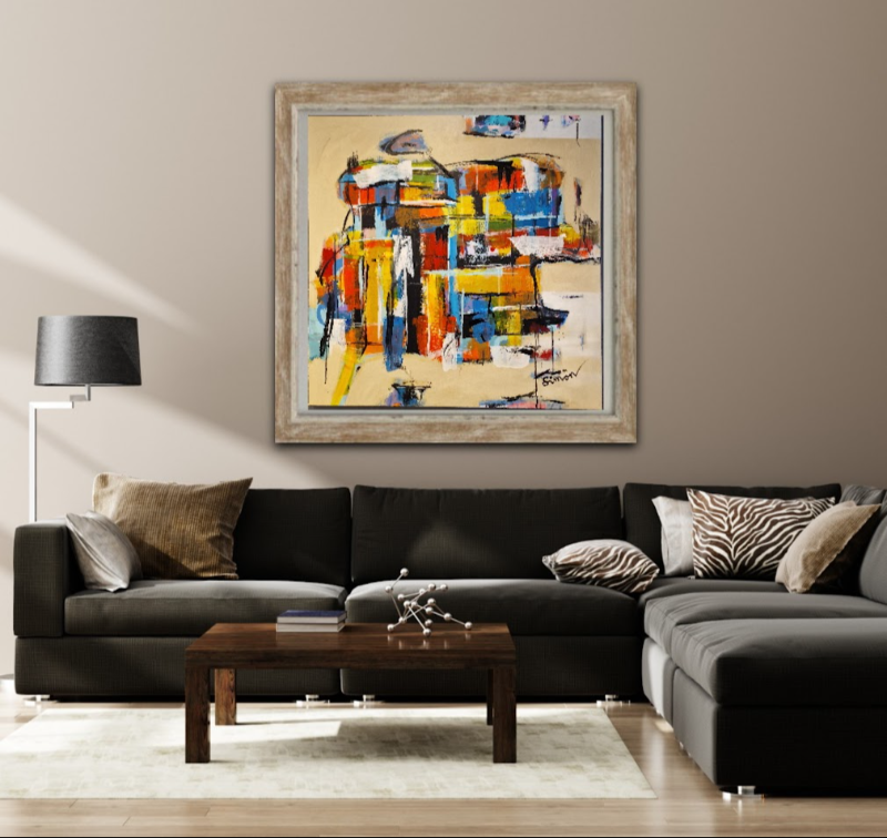 #1129 Maleri 100X100cm  sold billede 4
