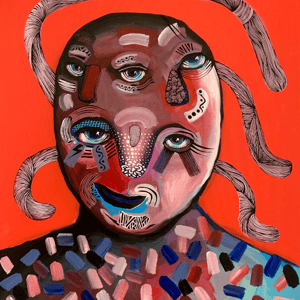 Multimenneske på rød baggrund  – produktbillede