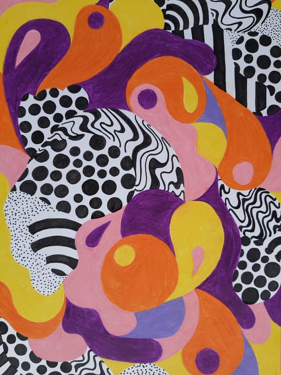 Original vokskridt og posca tegning