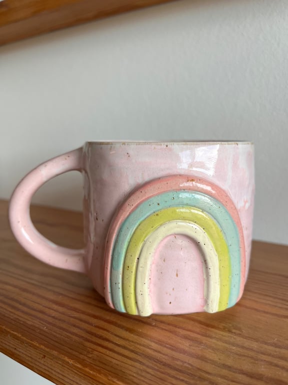 Regnbue krus. 360 ml. H: 8 cm billede 2