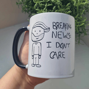 Krus: breaking news i dont care Sort – produktbillede