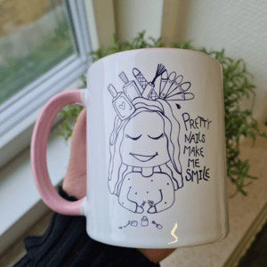 Krus: pretty nails make me smile Rosa – produktbillede