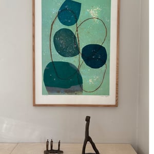 Grønne sten ved stranden  – produktbillede