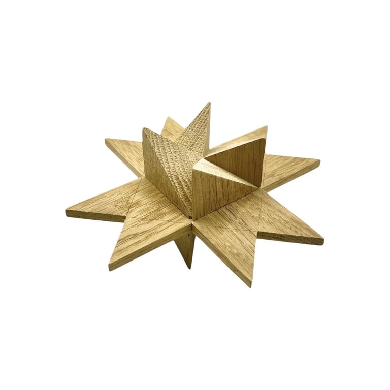 Julestjerne af egetræ, håndlavet