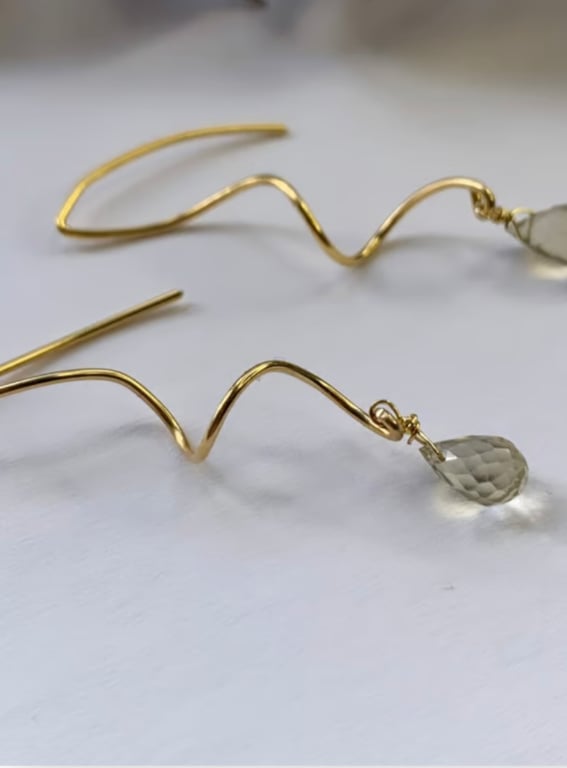 Branch earrings citrin billede 2