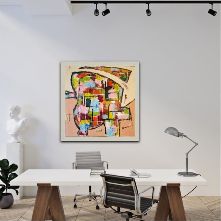 #1128 Maleri 100X100 cm billede 4
