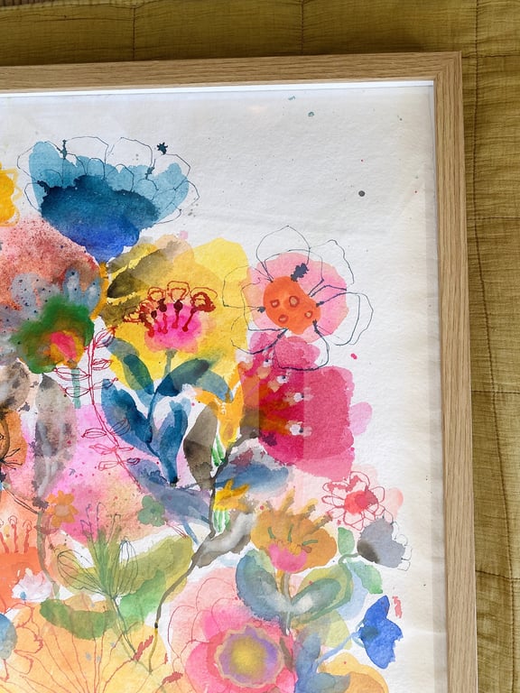 Ellen - kæmpe blå - original akvarel billede 2