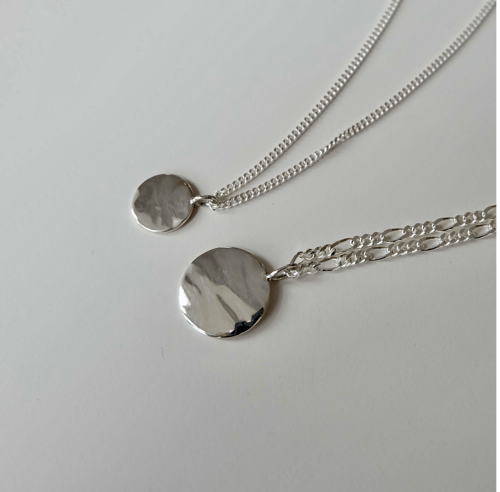 Waves pendant sølv small