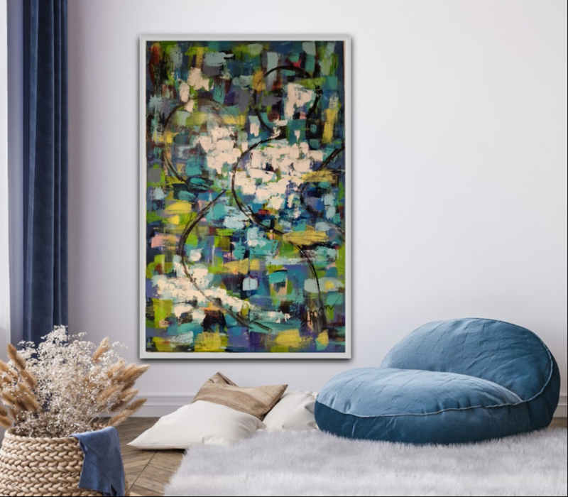 #1172 kunstværk 100X140 cm SOLD billede 4