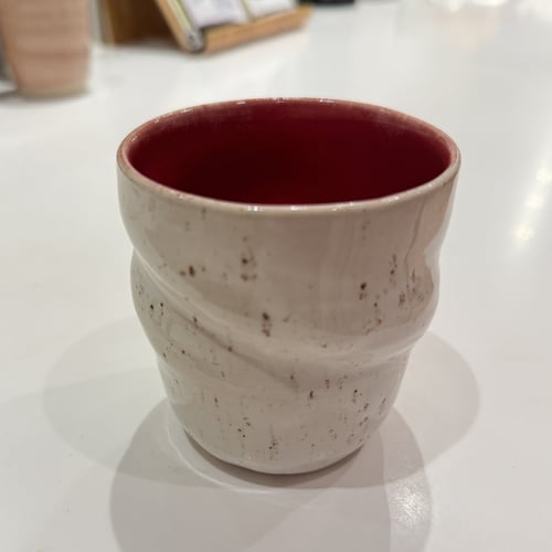 Spiralkrus råhvid med nister, rosa (2)