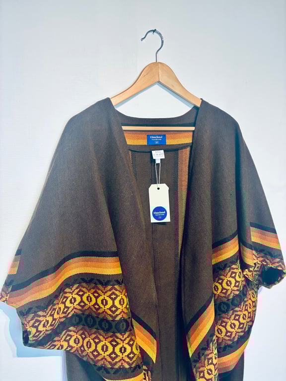 Sjalscardigan i brun billede 3