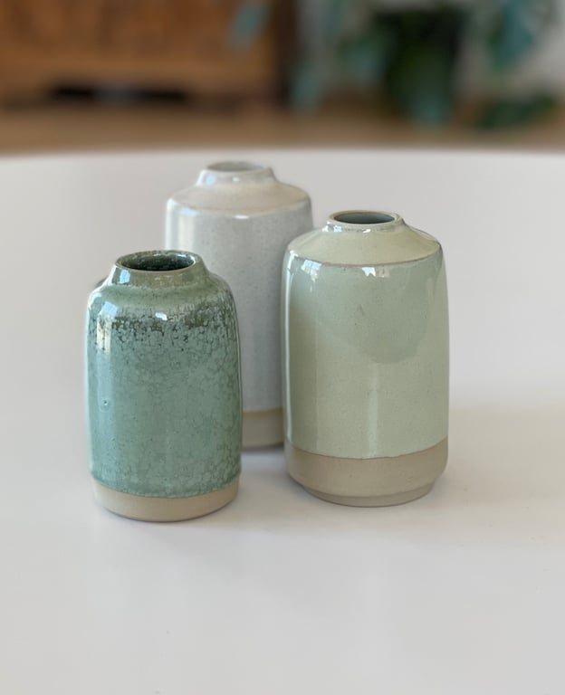 Vase, kobbergrøn - 9 cm billede 2
