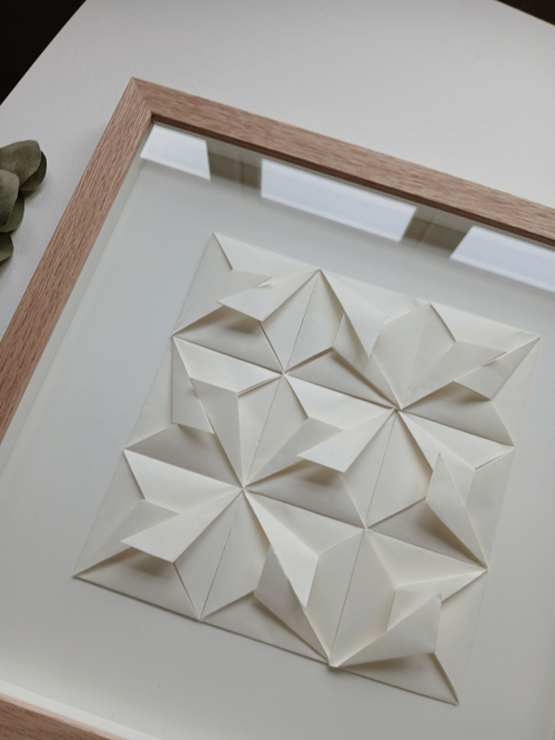 30x30cm foldet værk, naturhvid, indrammet (4)