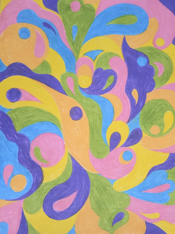 Original vokskridt tegning