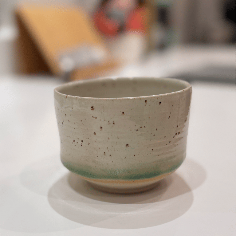 Kop skål uden hank, råhvid med nister og grøn billede 4