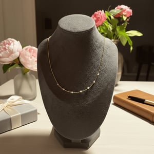 Halskæde med facetslibet Rosa Quartz  – produktbillede
