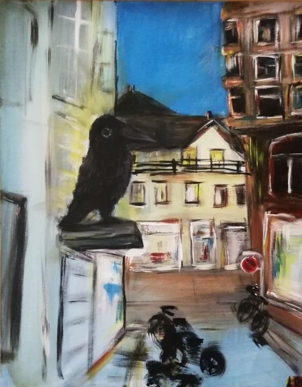 Vogter kragen ved Bobi bar, indre by night, akryl 40x50