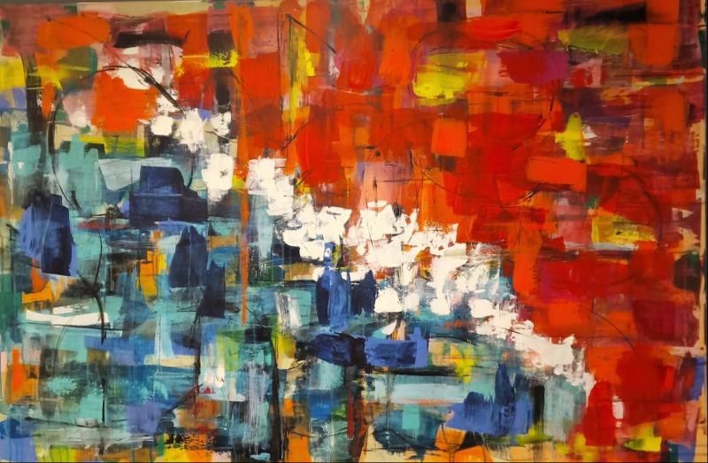 #1177 Maleri 100X150cm SOLD billede 3