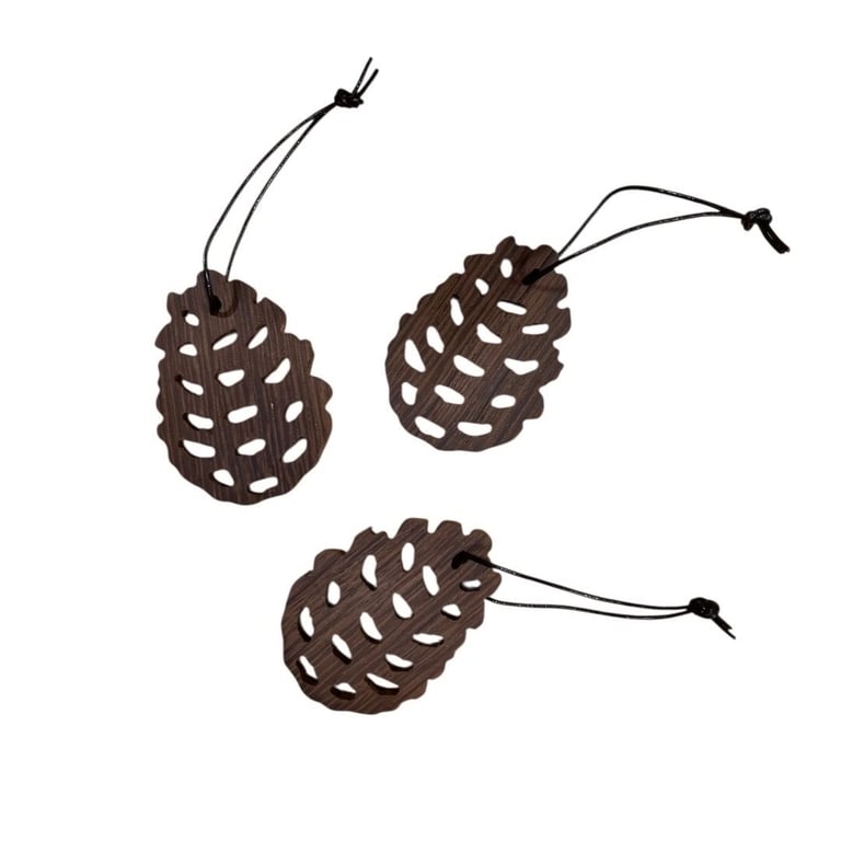 Juletræs pynt af egetræ, 3 stk. 