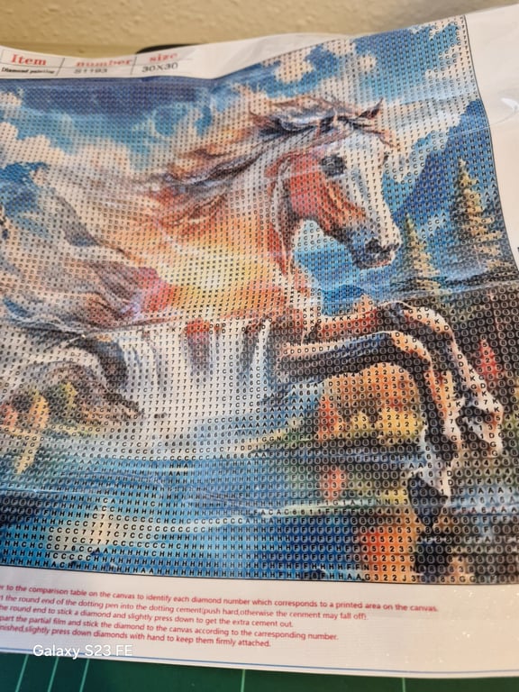 Her er der et rigtig pænt billede med en hest den er 30×30  