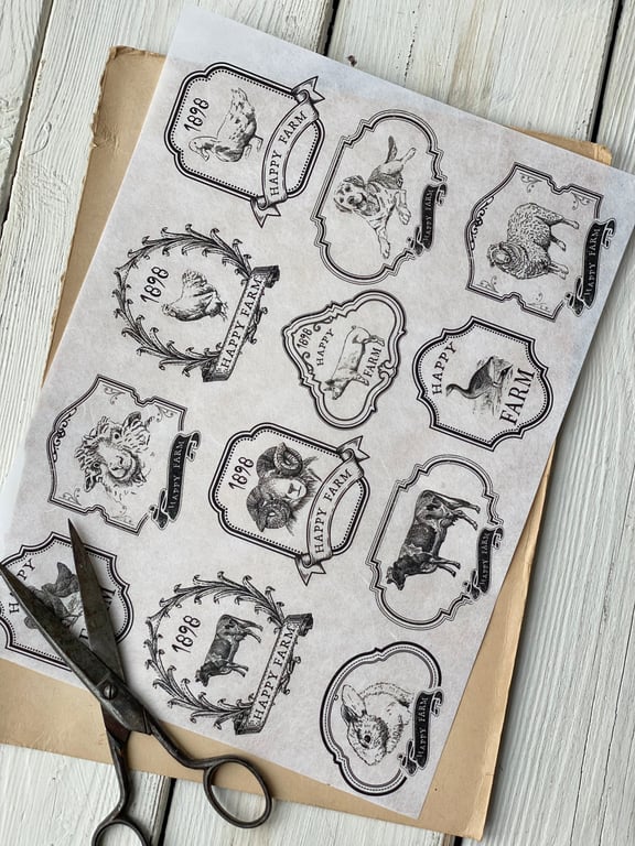 Decoupage papir - Happy Farm.