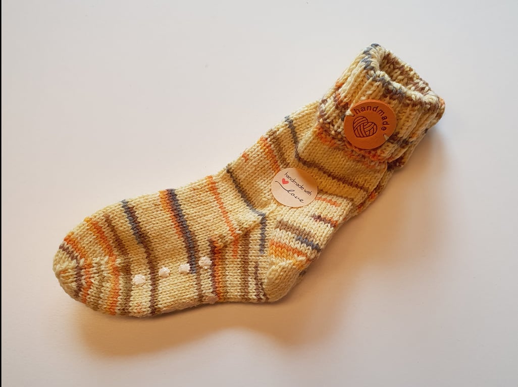 Skridsikre uldsokker størrelse 22-23