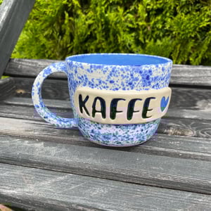 Blåprikket kaffe-kop – produktbillede