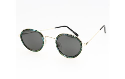 Coole runde Sonnenbrille mit grünem Rahmen (1)