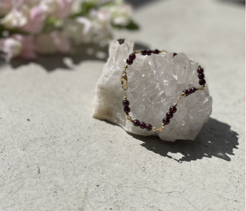 Rød Almandin Granat Royal Golden - Kvalitet AAAA billede 3