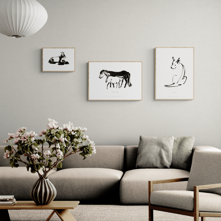 Sort/hvid Dyrevæg billede 3