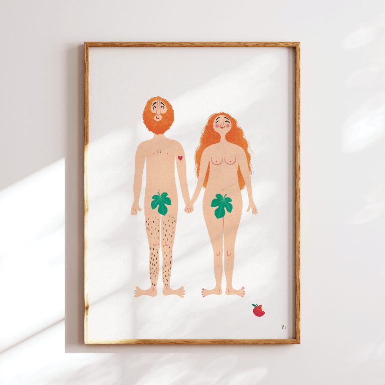 Eva &amp; Adam – orange – plakat billede 3