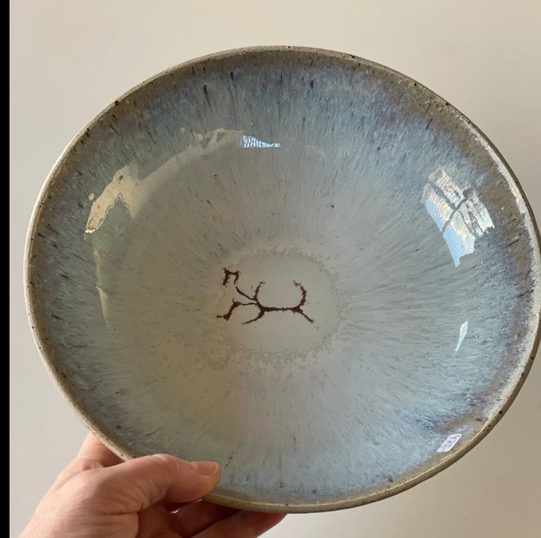 Fad/salatskål, skifergrå/cremehvid - ø 25 cm billede 2
