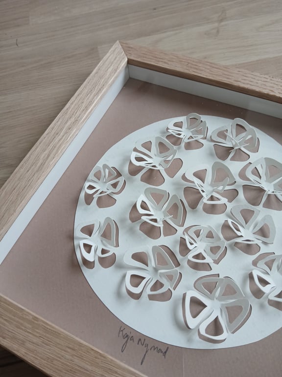 20x20, 3D papercut, nougat, indrammet  (2)