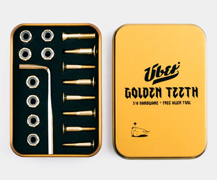 ÛBER Skateboards, 7/8 inch - Golden Teeth skateboard assembly kit (3)