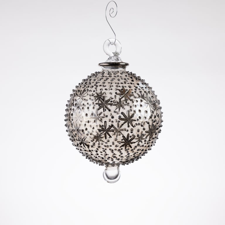 JULEKUGLE DESIGN 1003 SMOKE MED HVIDGULD billede 3