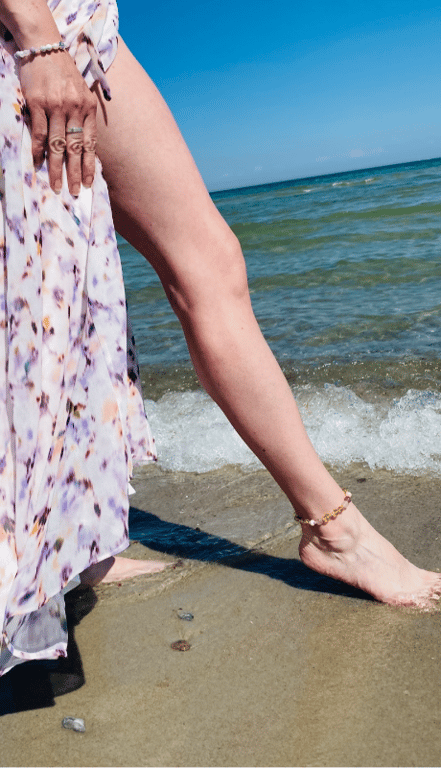 Bjergkrystal og Howlit ankelkæde billede 2