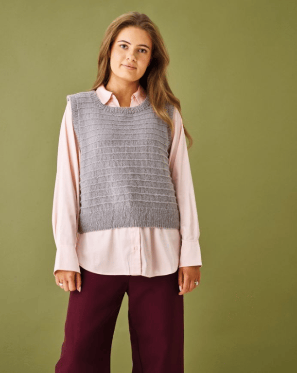 Opskrift: VEST MED RILLEMØNSTER - garn: Hannah by Permin billede 2